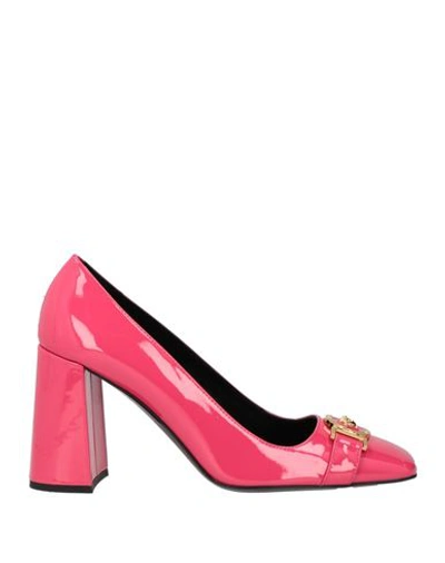 Versace Woman Pumps Magenta Size 8 Leather
