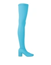 Mm6 Maison Margiela Woman Boot Azure Size 8 Textile Fibers In Blue