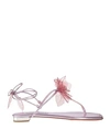 Aquazzura Woman Thong Sandal Lilac Size 8 Leather In Pink