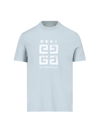 Givenchy Mineral Blue Cotton T-shirts And Polos In Blue