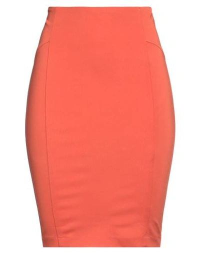 Pinko Woman Mini Skirt Rust Size 6 Viscose, Polyamide, Elastane In Red