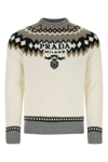 Prada Embroidered Pattern Cashmere Crewneck In Printed
