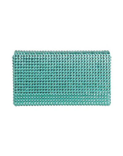 Amina Muaddi Woman Handbag Turquoise Size - Textile Fibers In Blue