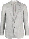 Tagliatore Notched-lapels Single-breasted Blazer In Multicolour