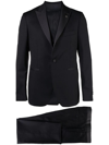 Tagliatore Virgin Wool Suit With Vest With Five Buttons In Blue
