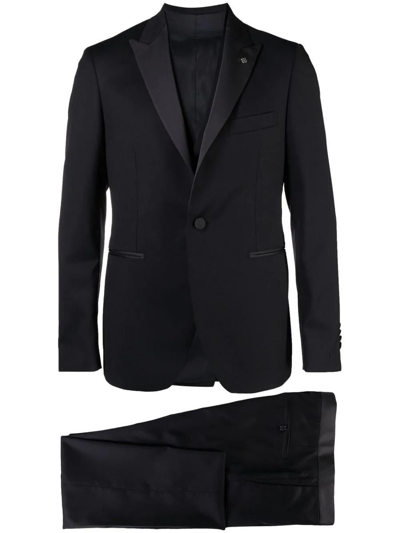 Tagliatore Single Breasted Suit With Vest Clothing In Blue