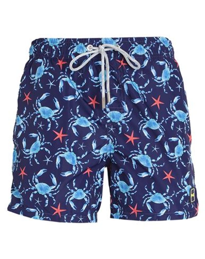 F**k Project Man Swim Trunks Blue Size S Polyester