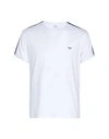 Emporio Armani Loungewear T-shirt Man Undershirt White Size L Cotton, Elastane