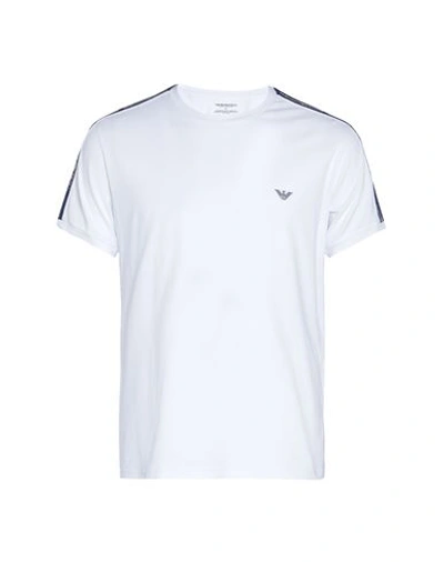 Emporio Armani Loungewear T-shirt Man Undershirt White Size L Cotton, Elastane