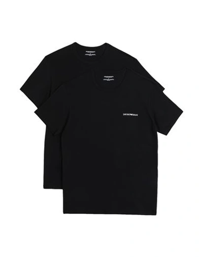 Emporio Armani Loungewear Set Man Undershirt Black Size L Cotton, Elastane