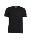 Emporio Armani Loungewear T-shirt Man Undershirt Black Size M Cotton, Elastane