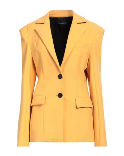 Kwaidan Editions Woman Blazer Ocher Size 6 Polyester, Virgin Wool, Elastane, Polyamide In Yellow