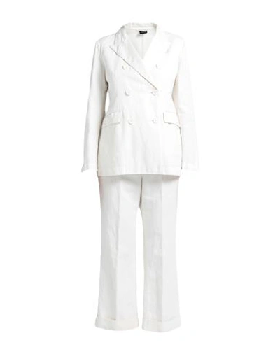 Aspesi Woman Suit Ivory Size 8 Cotton, Linen In White