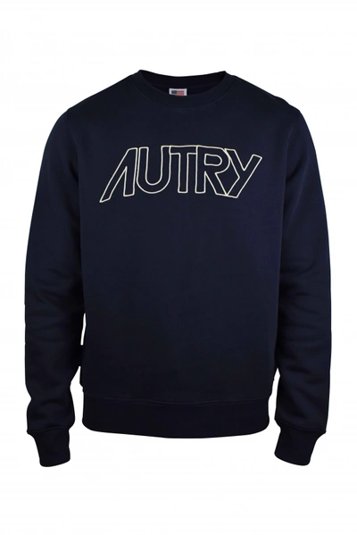 Autry Logo Cotton Sweatshirt In Black