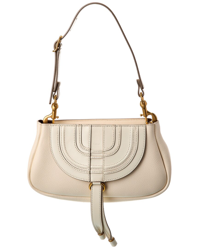 Chloé Marcie Small Leather Hobo Bag In White