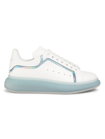 Alexander Mcqueen Men's Exclusive Oversized Leather Sneakers In White Paradise Blue