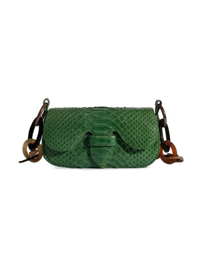 Adriana Castro Women's Alicia Baby Clutch In Python In Palm Green