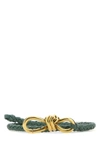 Bottega Veneta Braided Leather Andiamo Belt In Green