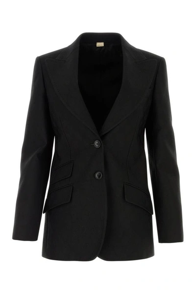 Gucci Woman Black Gg Wool Blazer