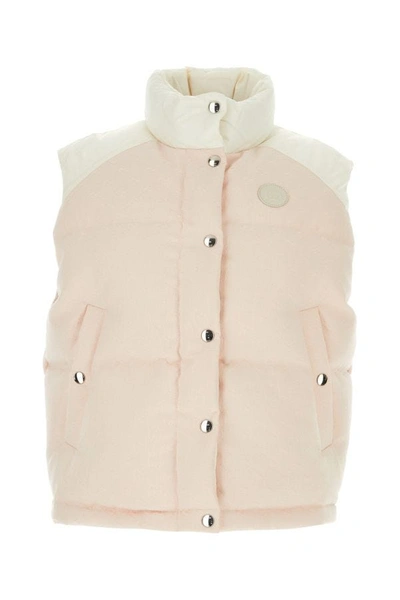 Gucci Gg Cotton Canvas Padded Down Waistcoat In Pink