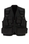 Prada Man Black Re-nylon Vest In Black