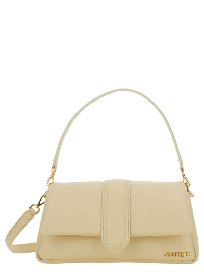 Jacquemus Le Bambimou White Shoulder Bag With Magnetic Fastening And Logo Detail In Leather Woman