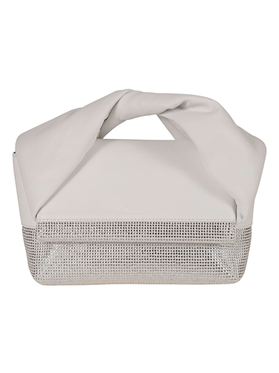 Jw Anderson Crystal Midi Twister Tote In White