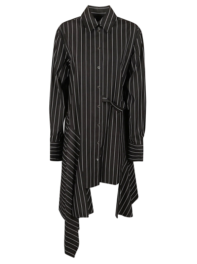 Jw Anderson Deconstructed Shirt Dress In Black/white