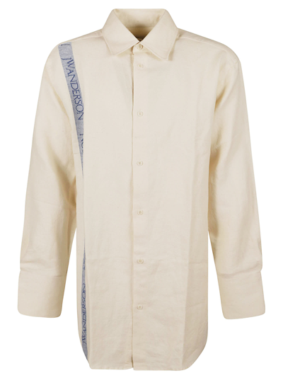 Jw Anderson Tea Towel Oversized Shirt In Off-white