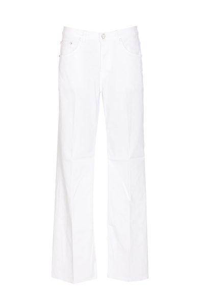 Dondup Jacklyn Mid-rise Wide-leg Jeans In White