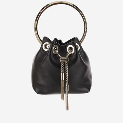 Jimmy Choo Bon Bon Crystal-embellished Satin Bag In Black