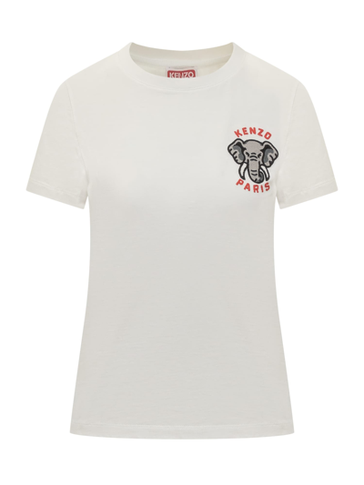 Kenzo Elephant T-shirt In Off White