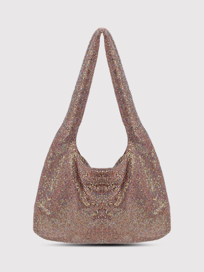 Kara Crystal Mesh Crystal-embellished Shoulder Bag In Pink