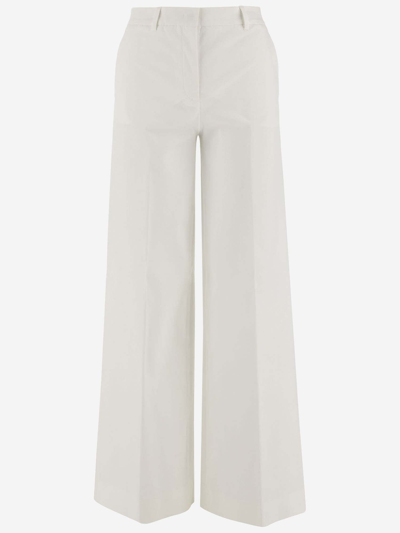 Ql2 Stretch Cotton Palazzo Pants In White