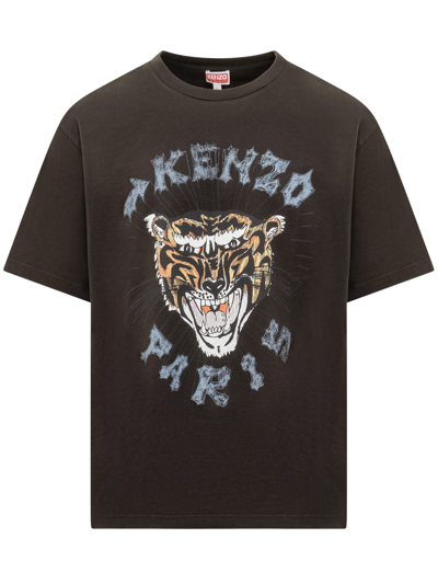 Kenzo Varsity Tiger T-shirt In Noir