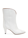 Isabel Marant Dythey Leather Western Boot In White