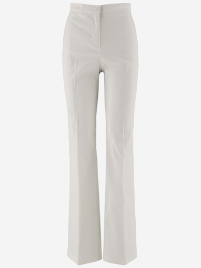Pinko Linen And Viscose Blend Flared Pants In White