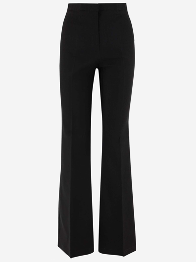 PINKO LINEN AND VISCOSE BLEND FLARED PANTS