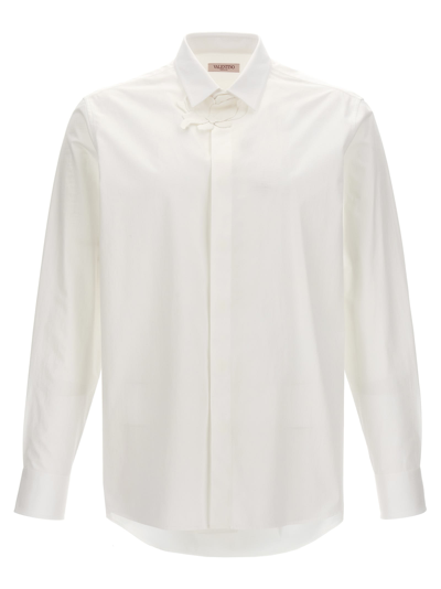 Valentino Shirt With Flower Patch In White