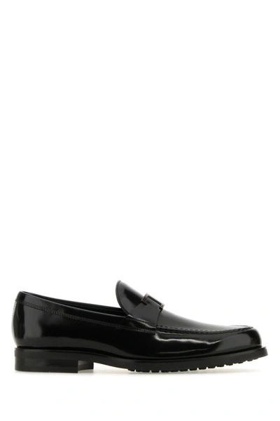 Tod's Man Black Leather T Timeless Loafers