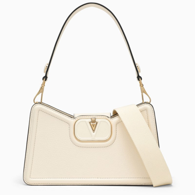 VALENTINO GARAVANI VALENTINO GARAVANI VLOGO IVORY SHOULDER BAG IN GARNET CALFSKIN WOMEN