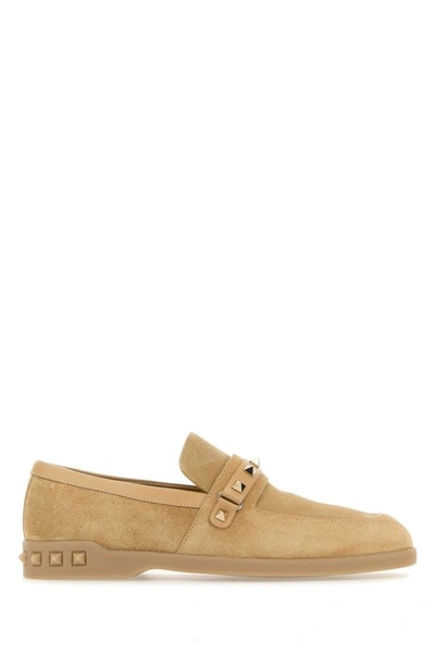 Valentino Garavani Beige Suede Loafers