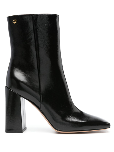 Gianvito Rossi Black 95 Leather Ankle Boots