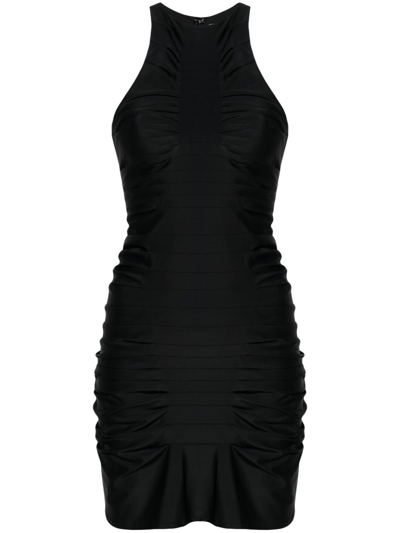 Gauge81 Black Deni Draped Mini Dress