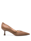 GIANVITO ROSSI 55 LEATHER POINTED PUMPS - WOMEN'S - CALF LEATHER