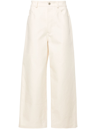 Nanushka Juran High-waist Wide-leg Trousers In Neutrals