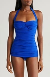 NORMA KAMALI BILL RUCHED ONE-PIECE SWIMSUIT