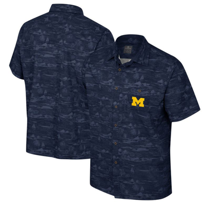 Colosseum Navy Michigan Wolverines Ozark Button-up Shirt