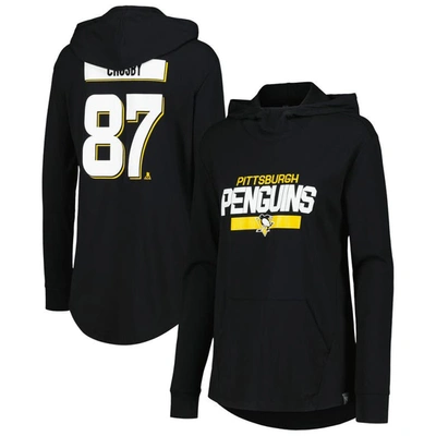 Levelwear Women's  Sidney Crosby Black Pittsburgh Penguins Vivid Player Name And Number Pullover Hood