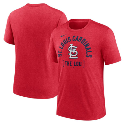 Nike Heather Red St. Louis Cardinals Swing Big Tri-blend T-shirt